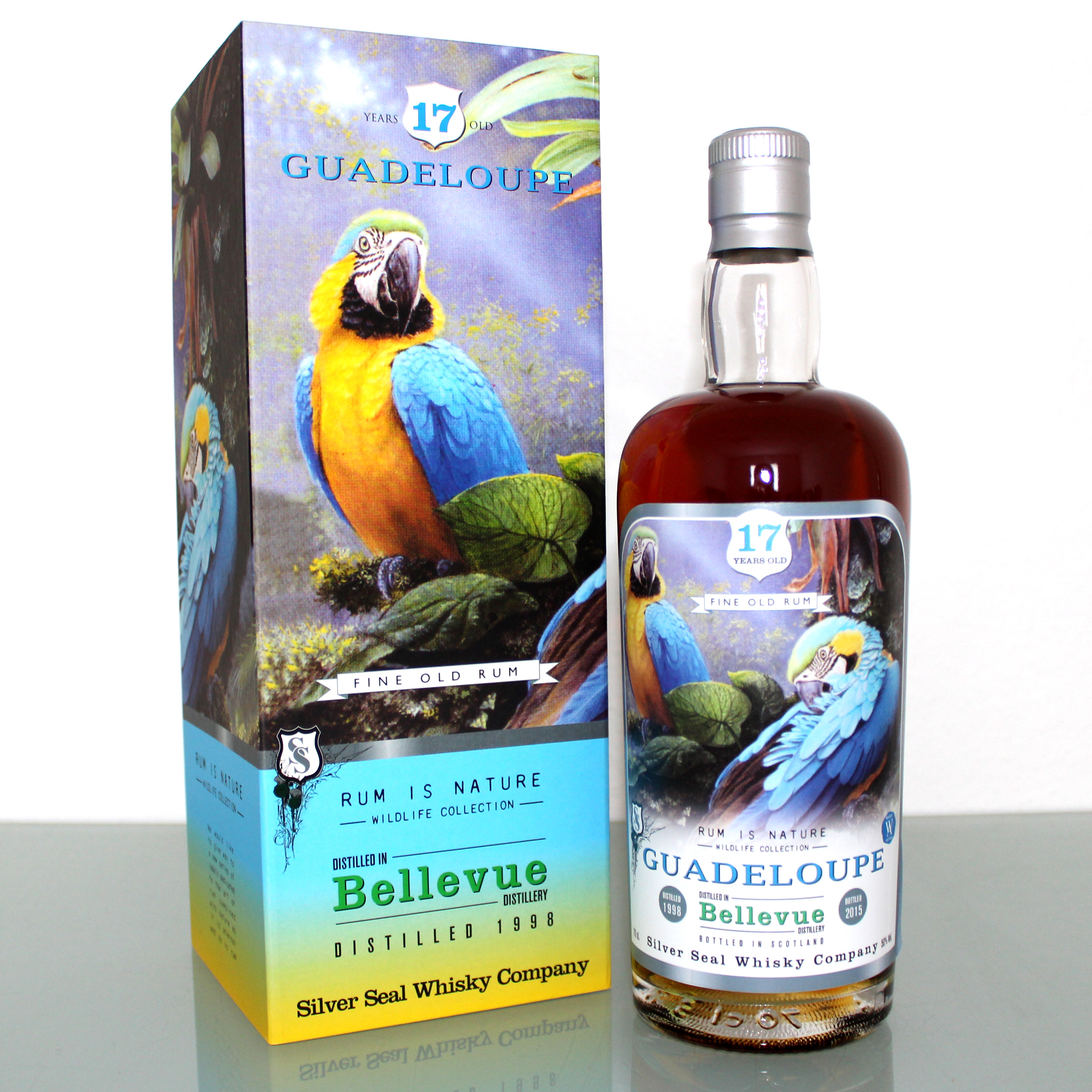 Bellevue Guadeloupe Rum Silver Seal 17 Years Old 1998 Wildlife Collection