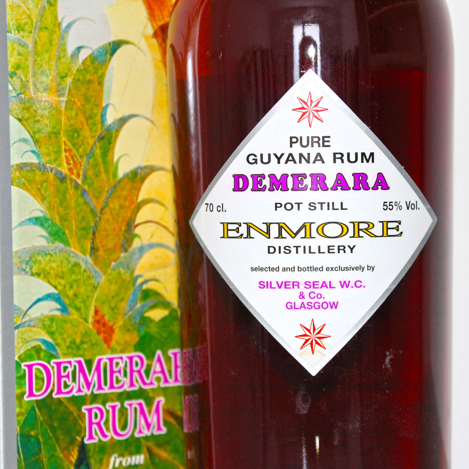 Enmore Demerara Rum Silver Seal 21 Years Old 1986 label back