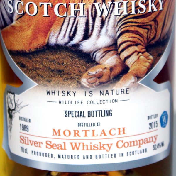 Mortlach Silver Seal 25 Years Old 1989 Whisky Wildlife Collection label