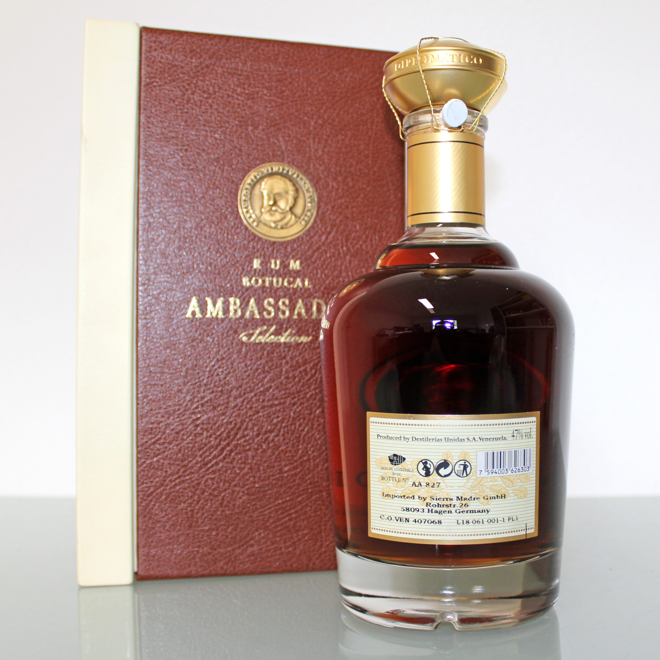 Botucal Ambassador Selection Rum Ron Label Back