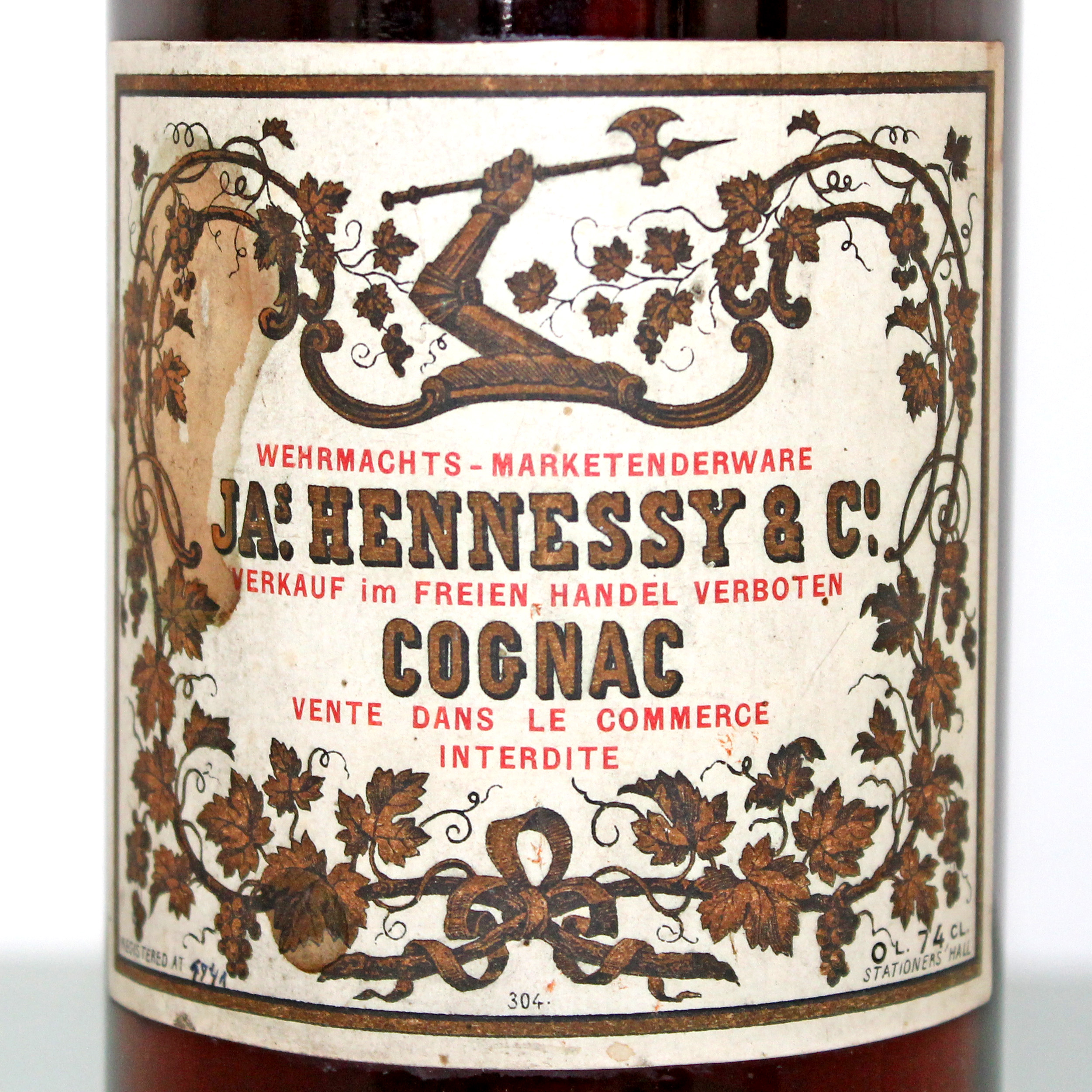 Hennessy 3 Star Cognac 1941 Wehrmacht label