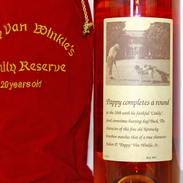 Pappy Van Winkles Family Reserve 20 Years Old Whiskey Label Back