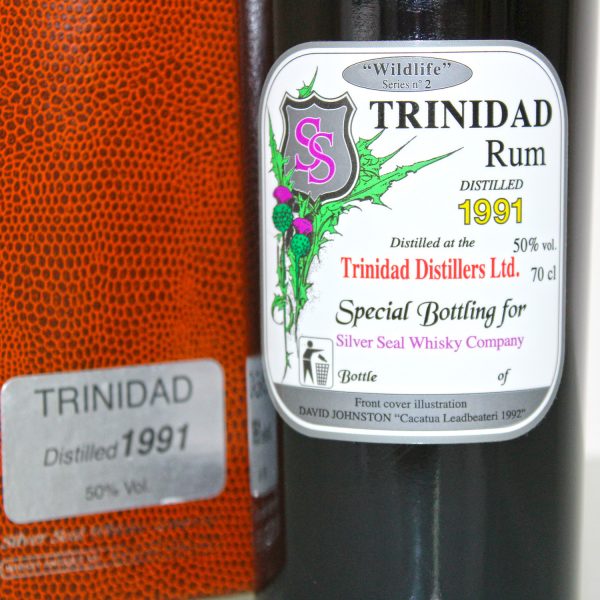 Trinidad Rum Silver Seal 20 Years Old 1991 Wildlife Series Label Back