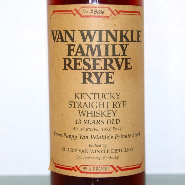 Van Winkle Family Reserve Rye 13 Years Old Whiskey Label