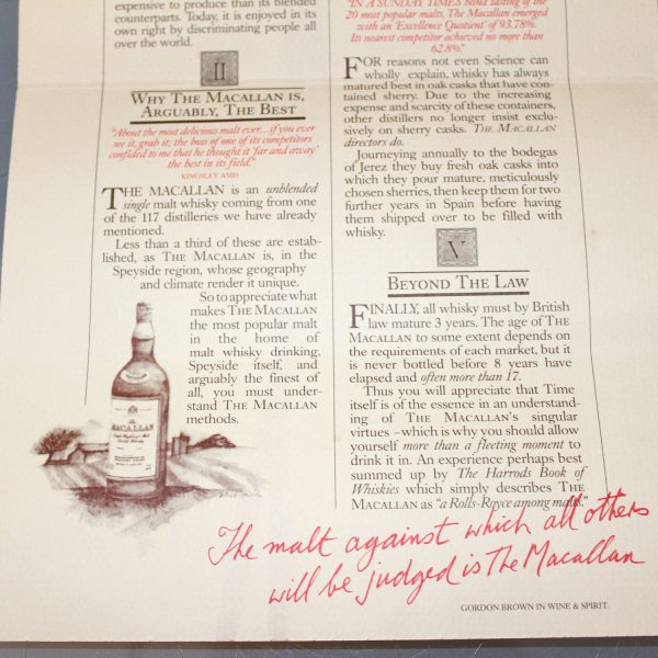 Macallan 1958 Anniversary Malt 25 Years Whisky Booklet 1