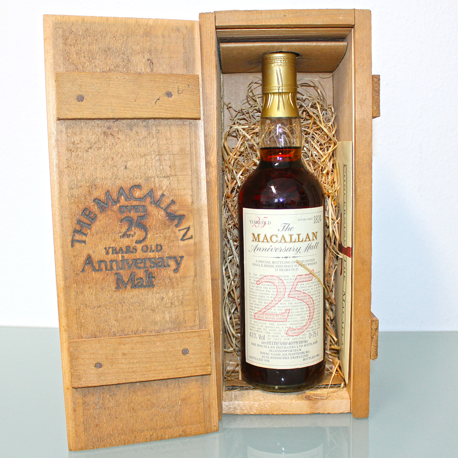 Macallan 1958 Anniversary Malt 25 Years Whisky Box