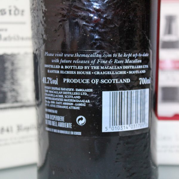 Macallan Replica 1841 Single Malt Scotch Whisky Label Back