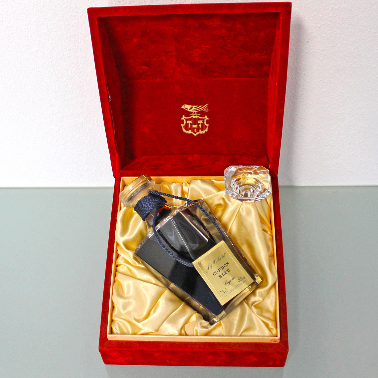 Martell Cordon Bleu 1970s Baccarat Crystal Decanter Cognac Box 1