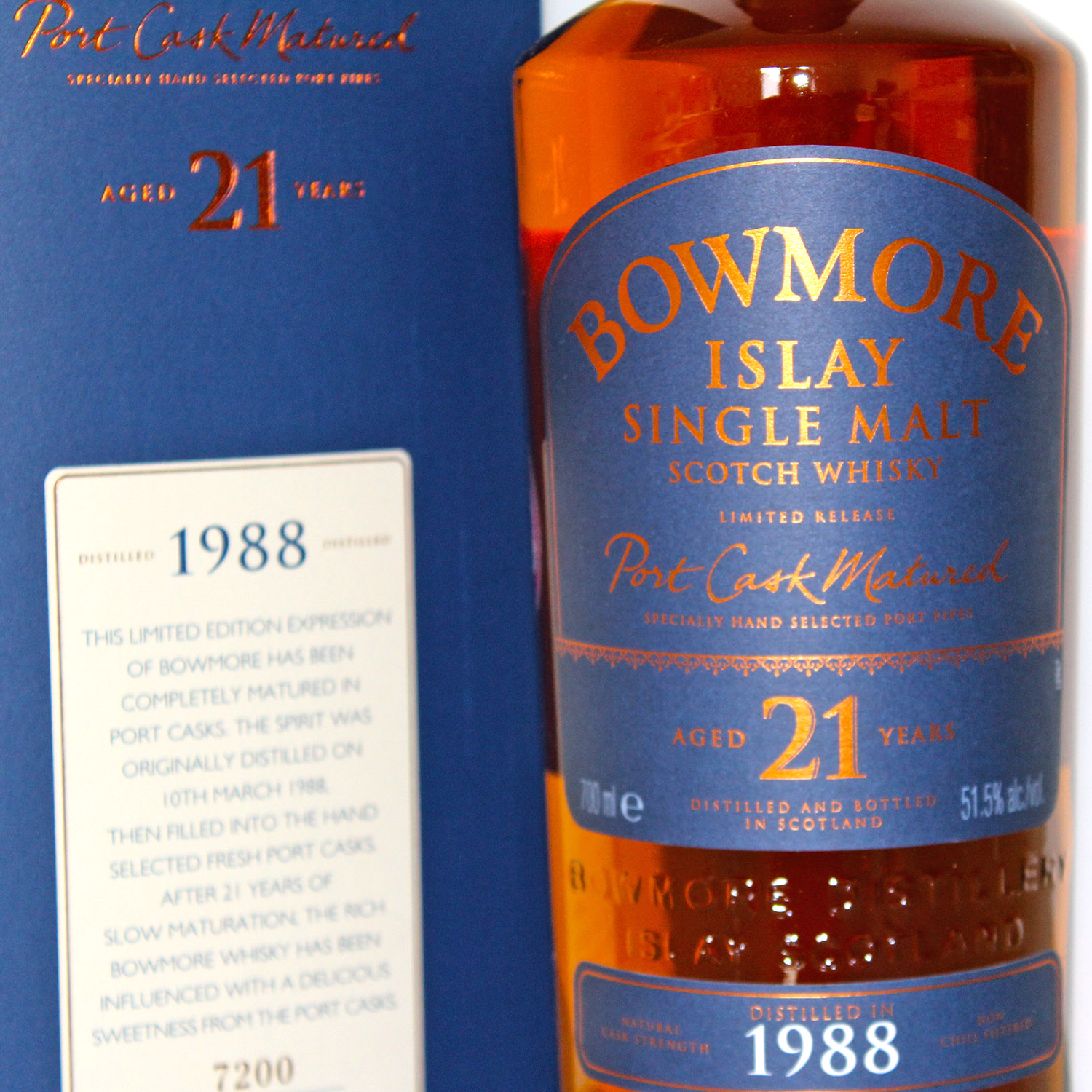Bowmore 1988 21 Years Old Front Label