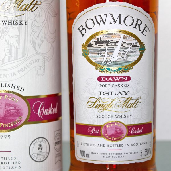 Bowmore Dawn Ruby Port Cask Finished Scotch Whisky Label