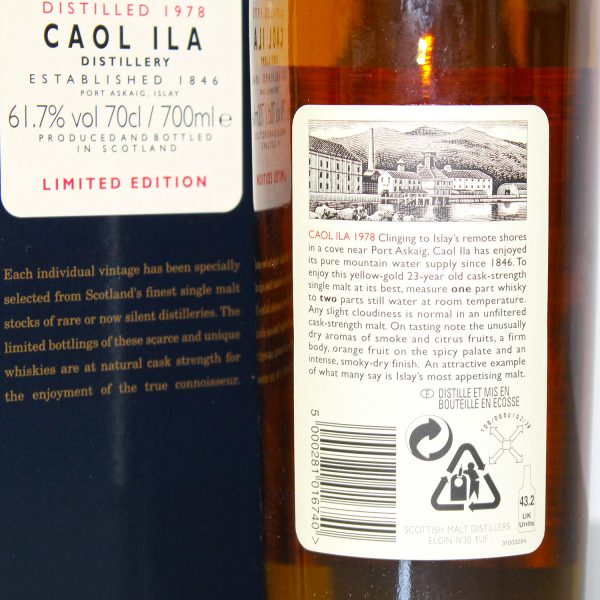 Caol Ila 1978 23 Years Old Rare Malts Back Label