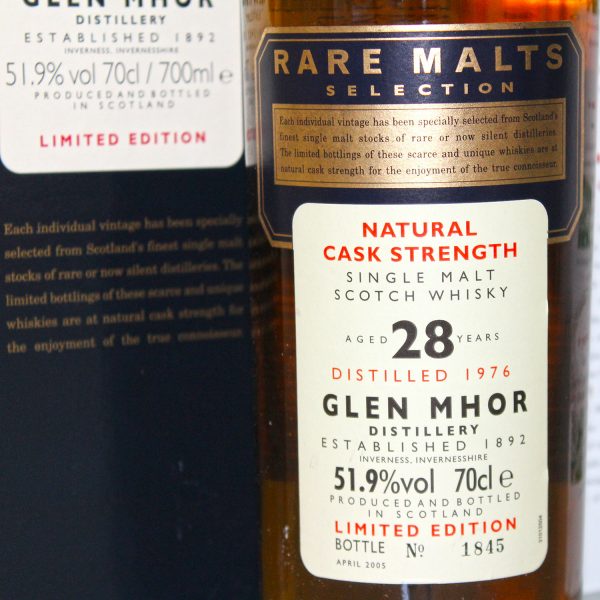 Glen Mhor 1976 28 Years Old Rare Malts Front Label