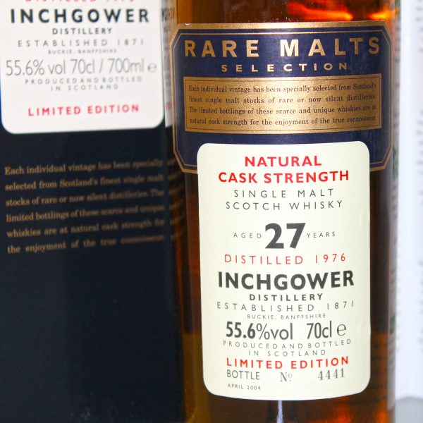 Inchgower 1976 27 Years Old Rare Malts Front Label