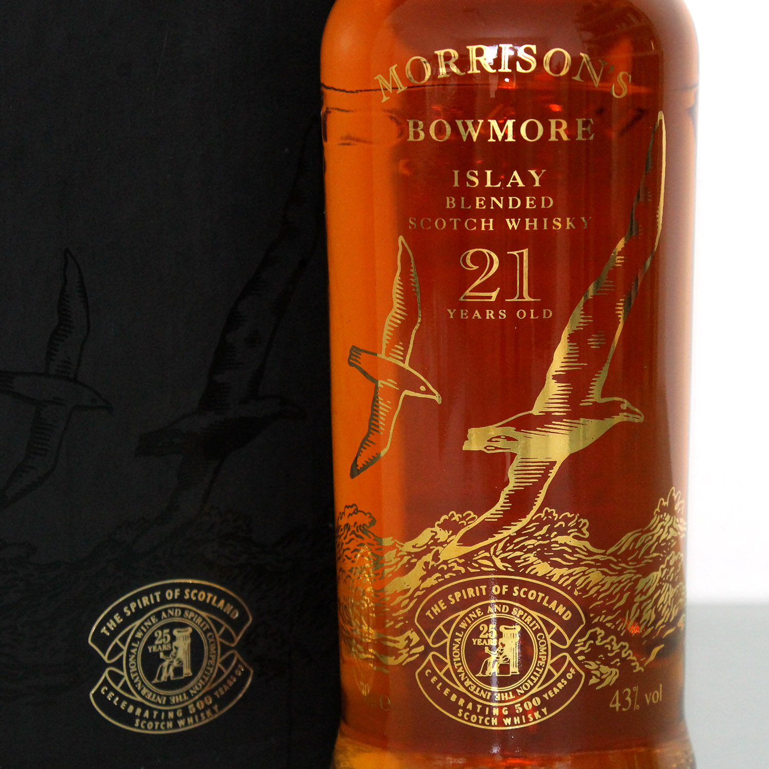 Morrisons Bowmore 21 Years Old Front Label