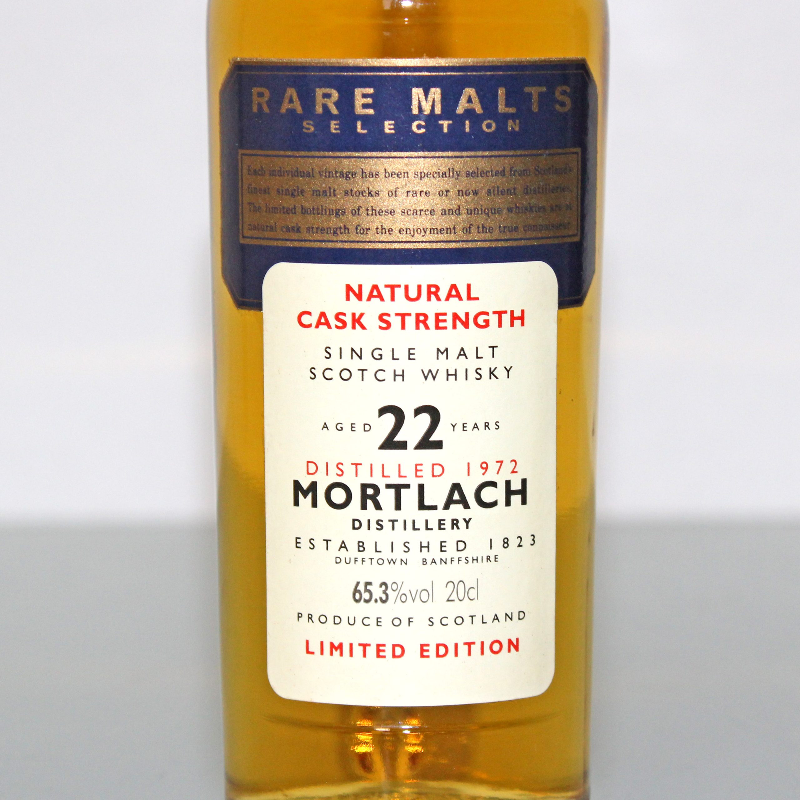Mortlach 1972 22 Years Old Rare Malts Label