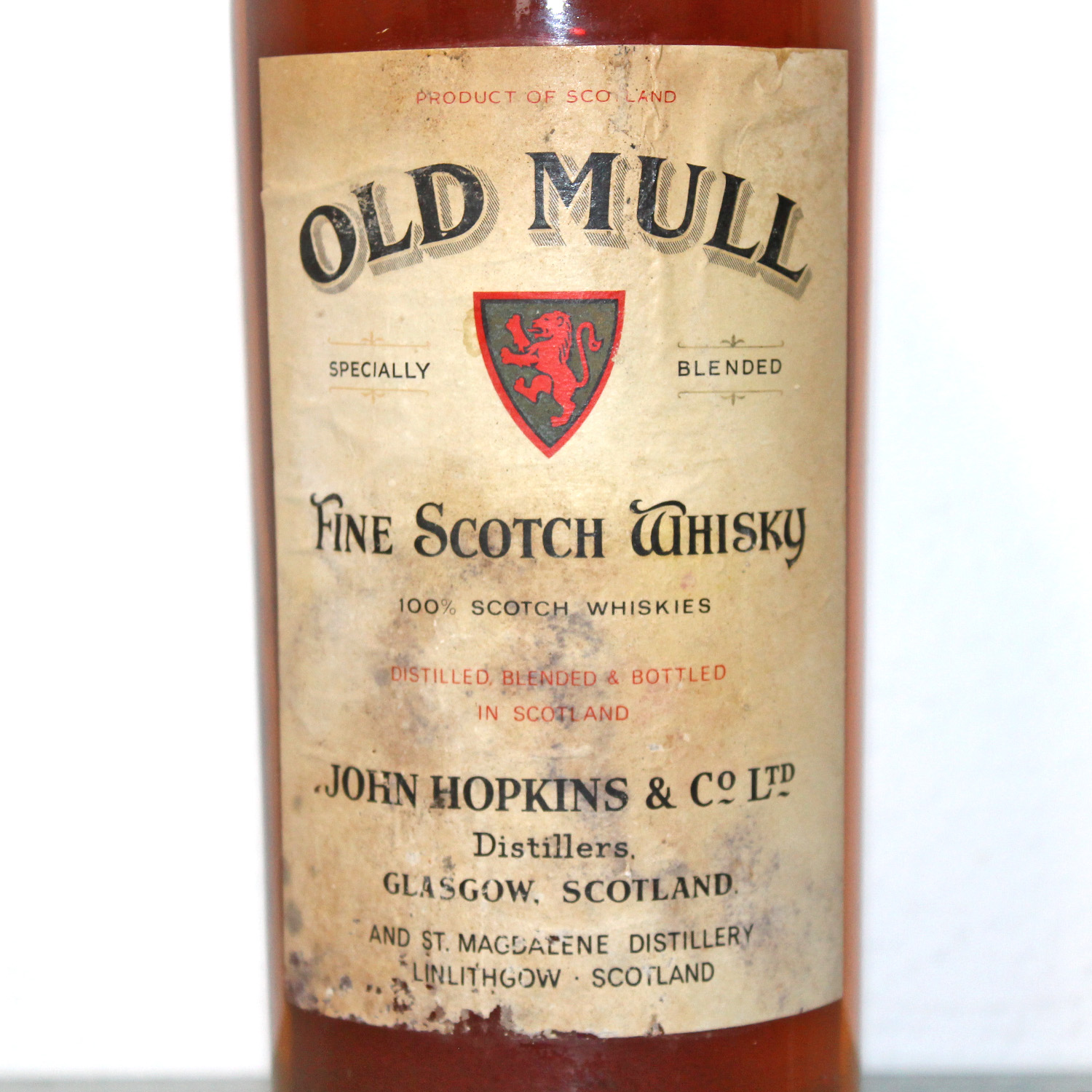 Old Mull Bottled 1960s St Magdalene Linlithgow Label