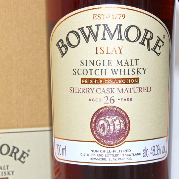 Bowmore 1988 26 Years Feis Ile 2015 Single Malt Scotch Whisky Label