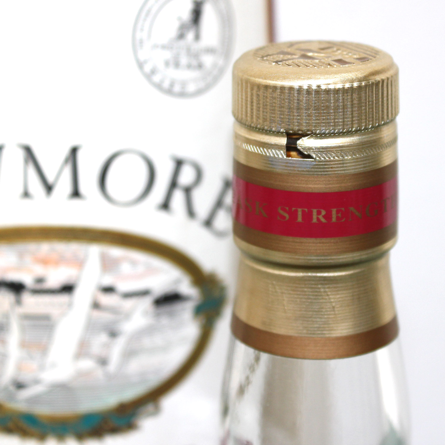 Bowmore Cask Strength Glass Printed Label Single Malt Scotch Whisky Capsule