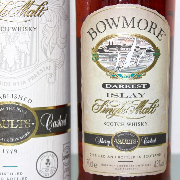 Bowmore Darkest Sherry Casked Single Malt Scotch Whisky Label
