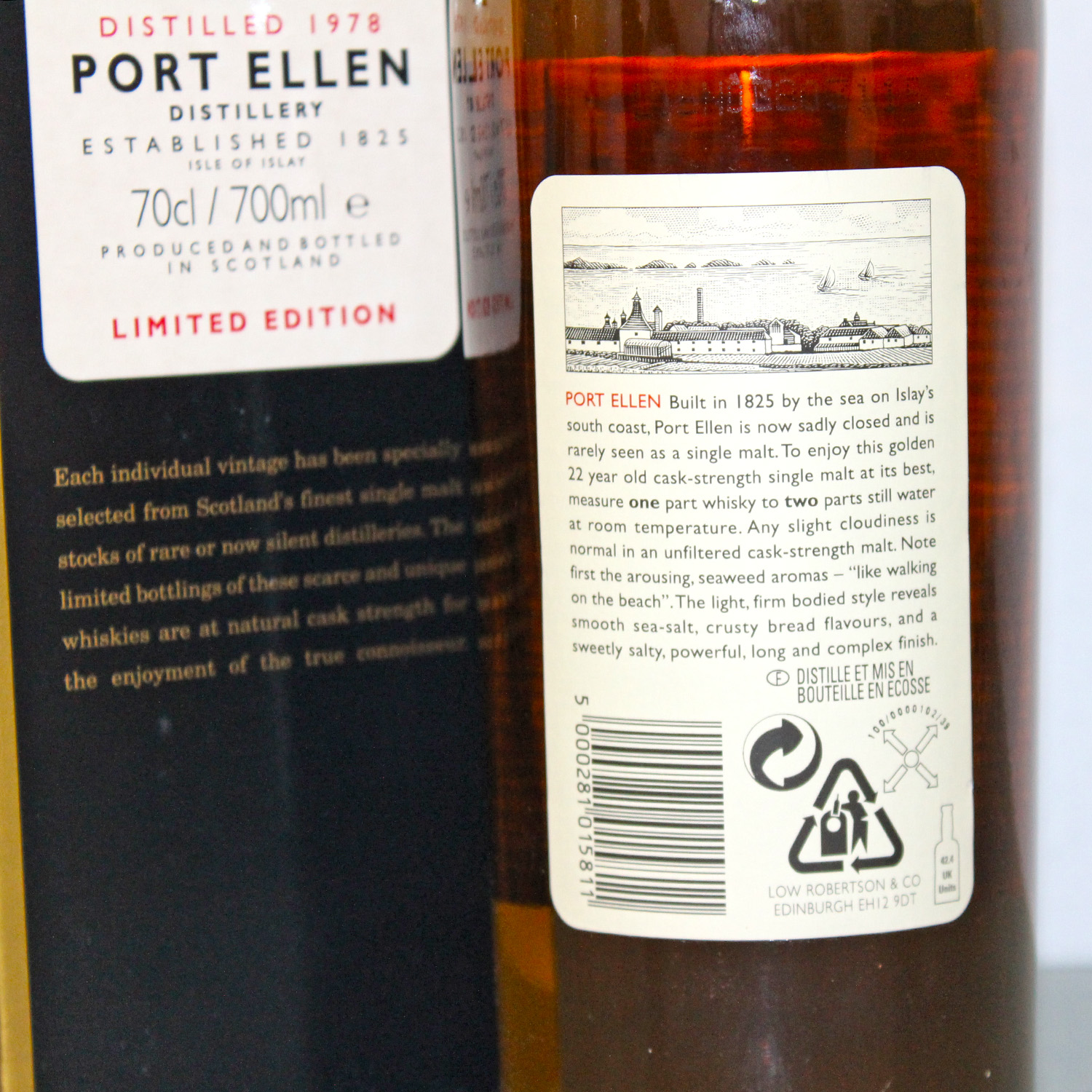 Port Ellen 1978 22 Years Rare Malts Back Label