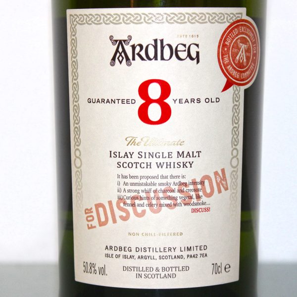 Ardbeg 8 Years for Discussion Committee Release Whisky Label