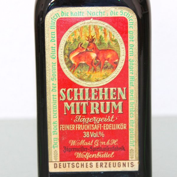 Jägermeister W. Mast Schlehen mit Rum Jägergeist Etikett