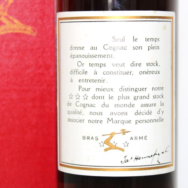 Hennessy Bras Arme Cognac back label