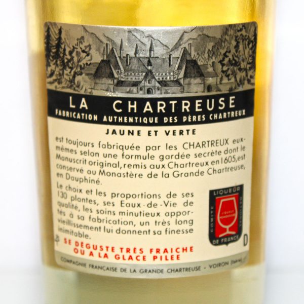 Chartreuse Gelb Liqueur 43% back label
