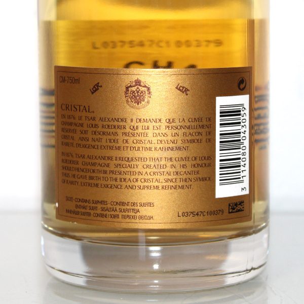 Louis Roederer Cristal 2005 back label