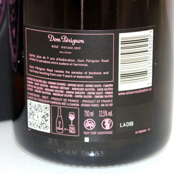Dom Perignon Rose Vintage 2009 back label