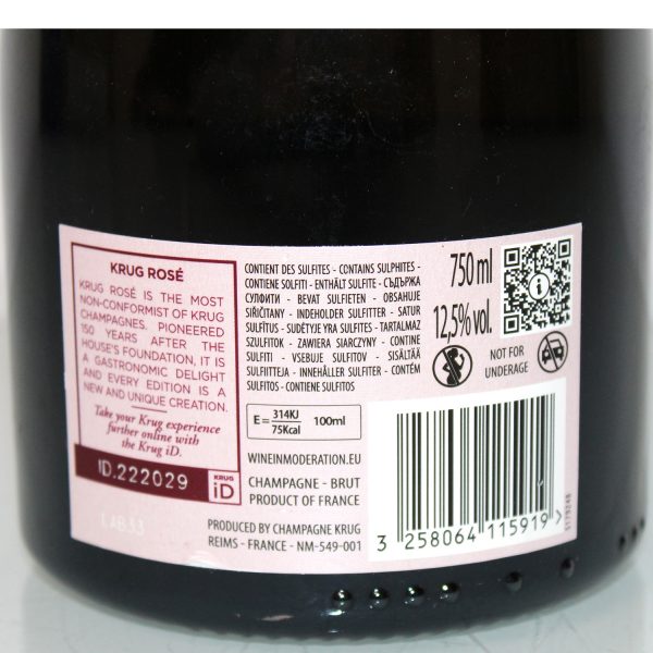 Krug Rose 27eme Edition Champagner back label