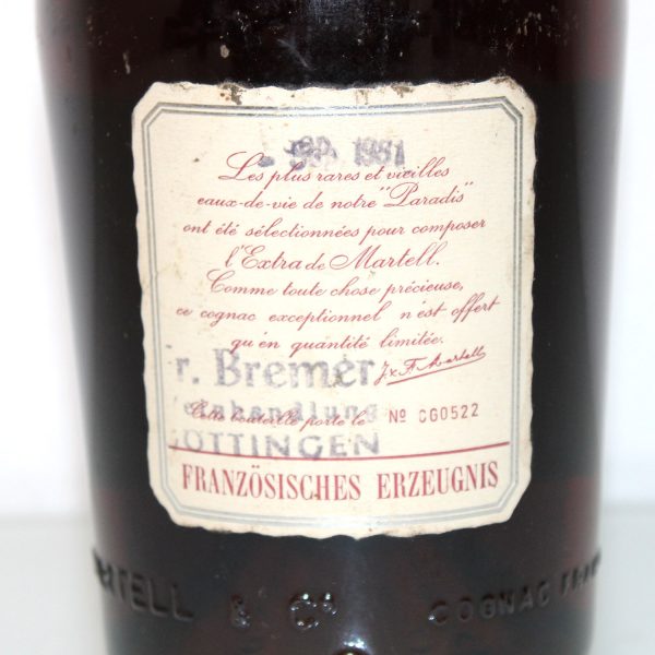 Martell Cordon Argent Cognac Extra back label