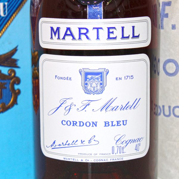 J & F Martell Cordon Bleu Cognac label